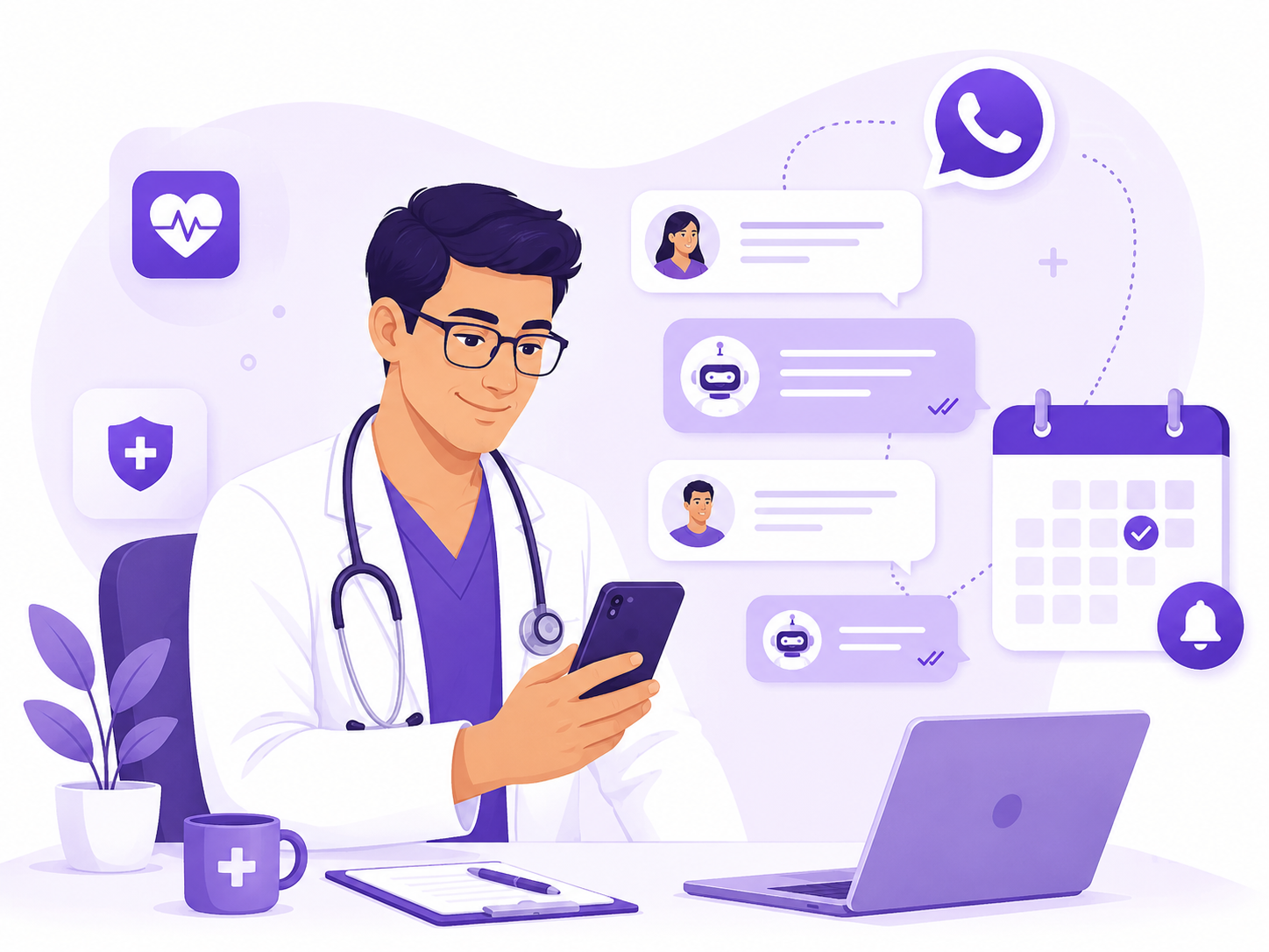 Médico automatizando la atención de pacientes con IA y WhatsApp