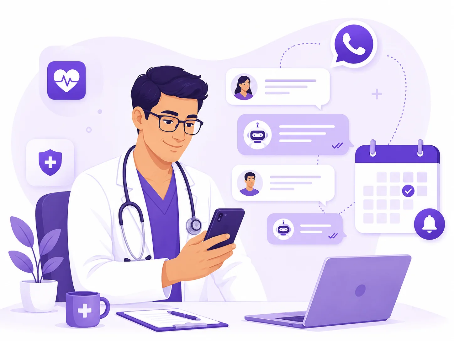 Médico automatizando la atención de pacientes con IA y WhatsApp